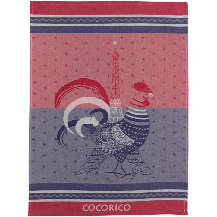Paño de cocina jacquard Cocorico Multicolore 50 X 70