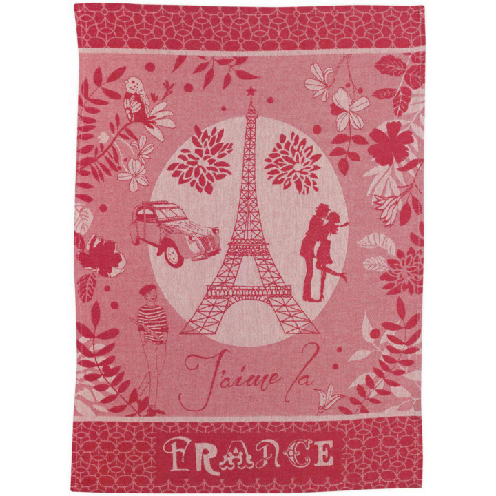 Strofinaccio jacquard Tour Eiffel Rouge 50 X 70