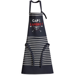 Recycelte Küchenschürze Cap sur l'apéro Marine 72 X 90
