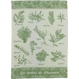 Strofinaccio jacquard Herbes de Provence Vert 50 X 70