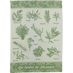 Pano de prato jacquard Herbes de Provence Vert 50 X 70