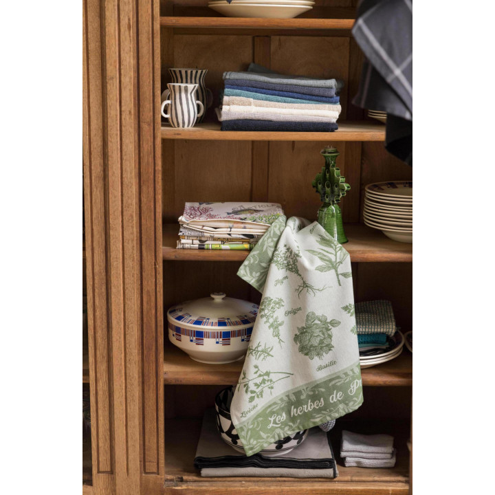 Jacquard-Geschirrtuch Herbes de Provence Vert 50 X 70