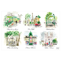 Set de table Paris Scénettes Assortis 30 x 45
