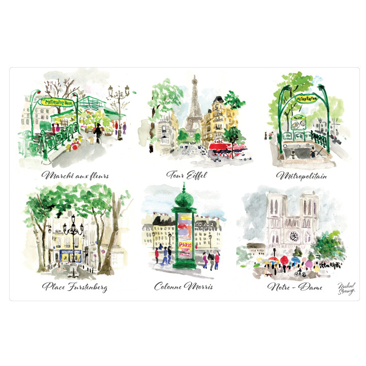 Tischset Paris Scénettes Assortis 30 X 45