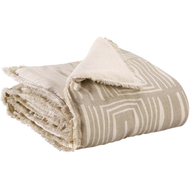 Edredom estampado Tina Naturel 85 X 200