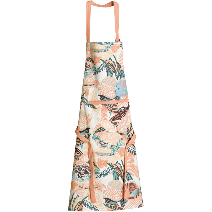 Grembiule da cucina riciclato con tasca Dori Pêche 72 X 85