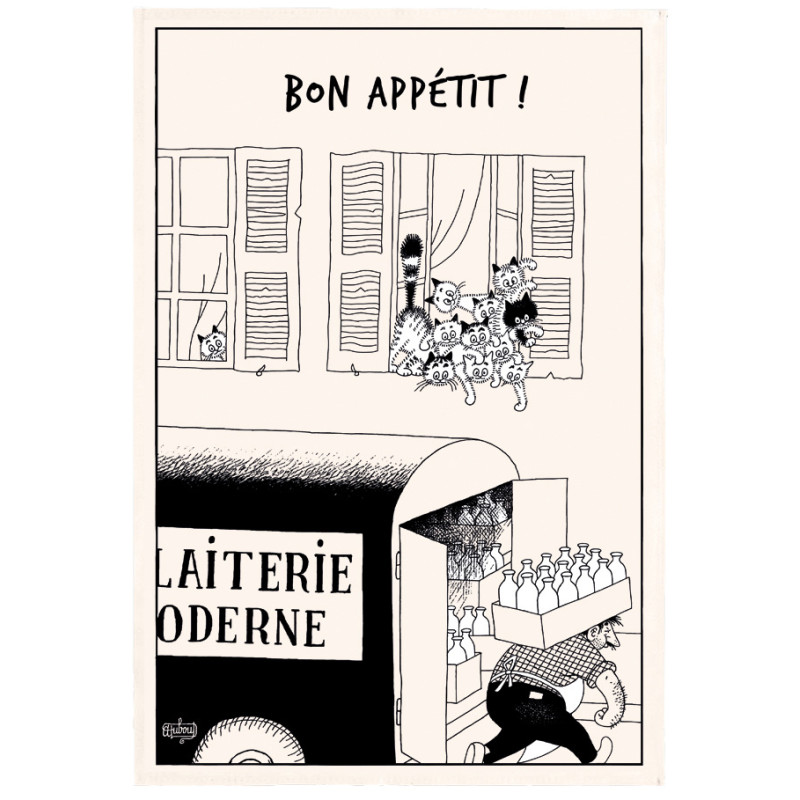 Pano de prato Dubout Bon appétit Écru 48 X 72