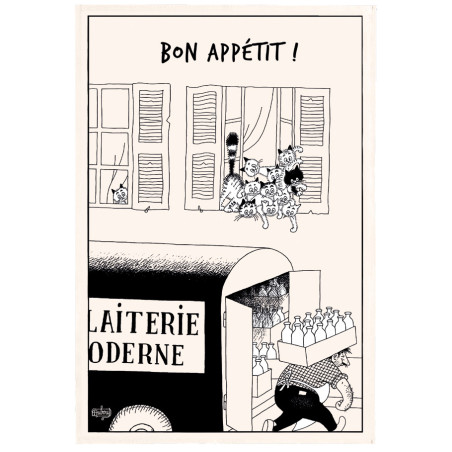 Strofinaccio Dubout Bon appétit Écru 48 X 72