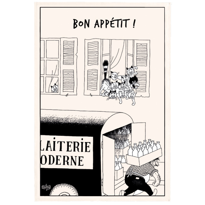 Strofinaccio Dubout Bon appétit Écru 48 X 72