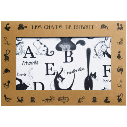 Satz von 4 Tischsets Dubout Abécédaire Noir/Blanc 30 X 45