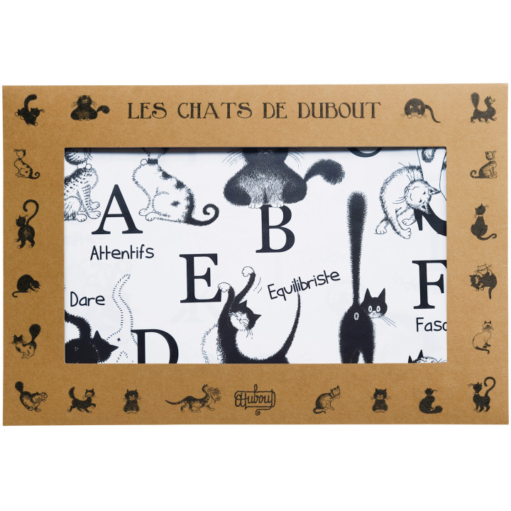 Juego de 4 manteles individuales Dubout Abécédaire Noir/Blanc 30 X 45