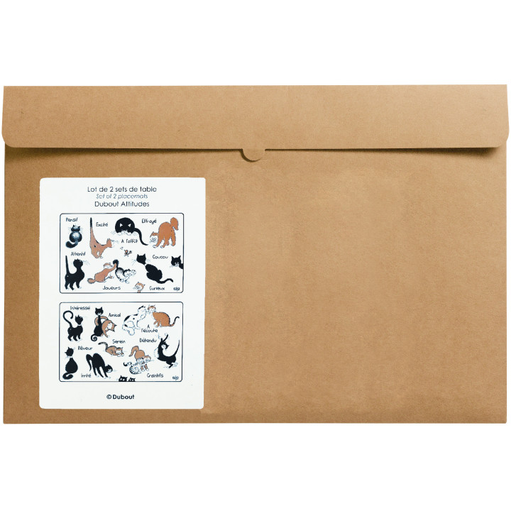 Set di 2 tovagliette Dubout Attitudes Noir/Roux 30 X 45
