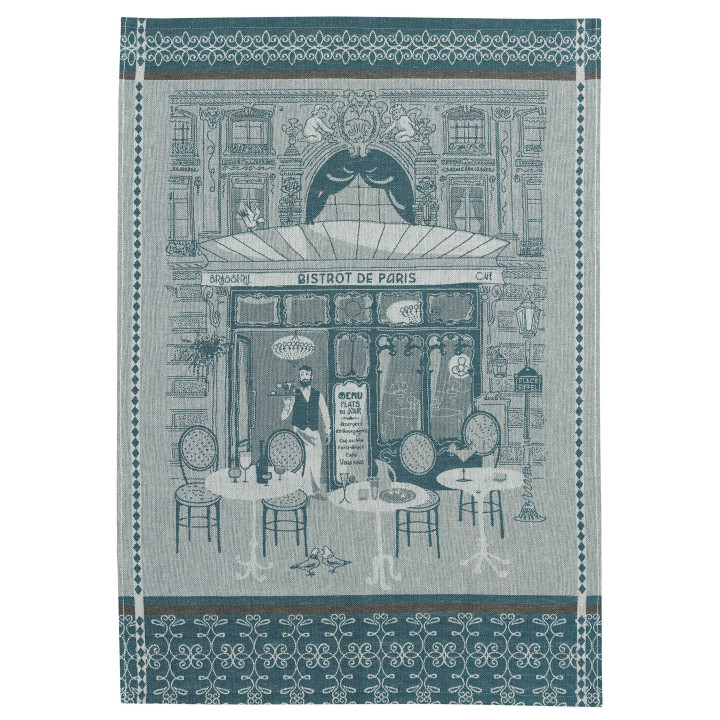 Paño de cocina jacquard Bistrot Bleu 50 X 70