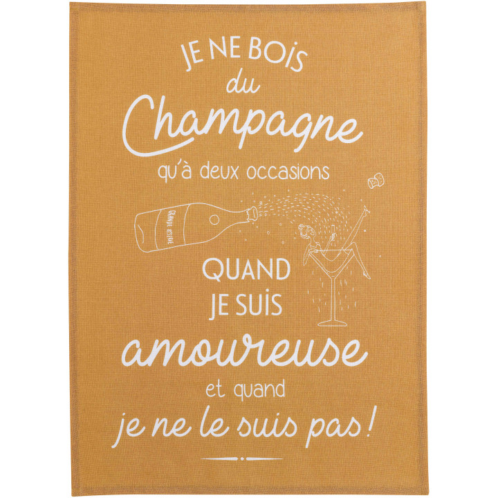 Theedoek Amoureuse Ocre 50 X 70