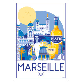 Theedoek Marseille Blanc 48 X 72