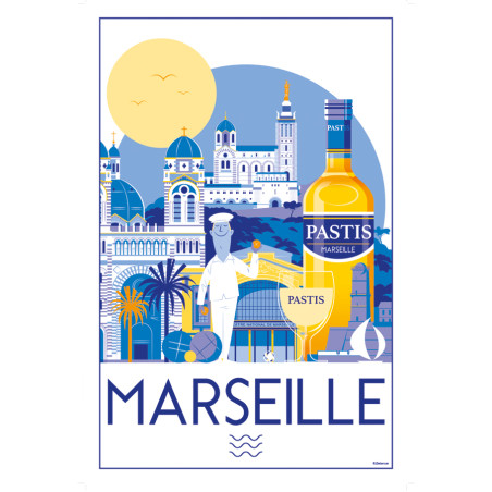 Theedoek Marseille Blanc 48 X 72