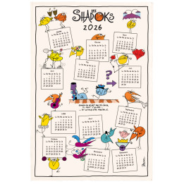 Geschirrtuch Shadoks Calendrier 2026 Écru 48 X 72