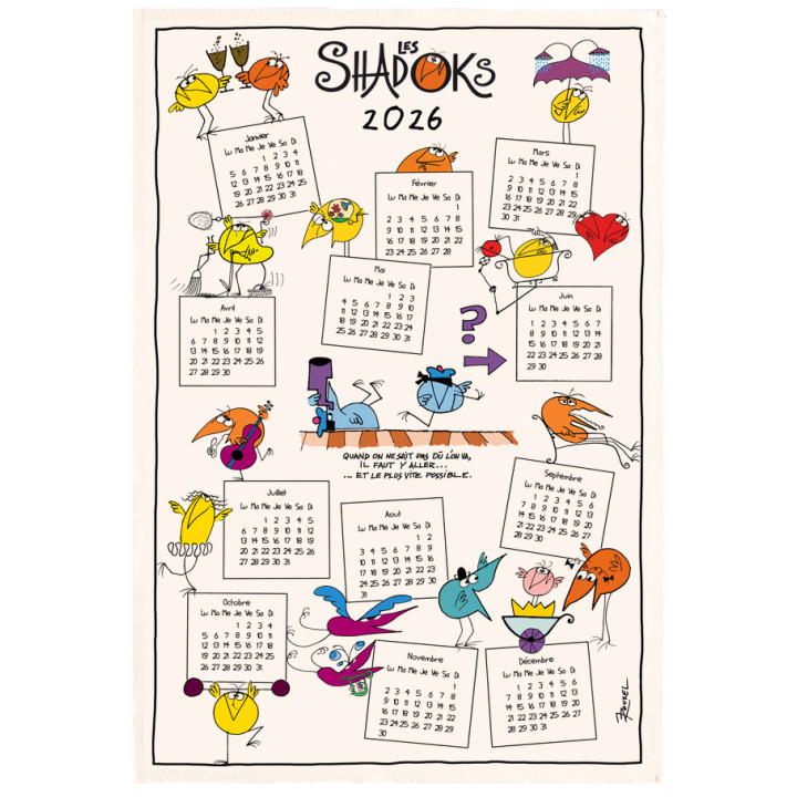 Strofinaccio Shadoks Calendrier 2026 Écru 48 X 72