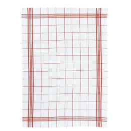 Torchon Carreaux rouge  50 X 70