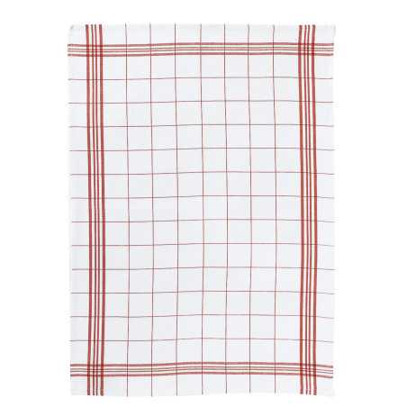 Torchon Carreaux rouge  50 X 70
