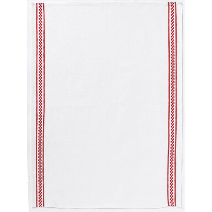 Geschirrtuch Bande Damier Rouge 50 X 70