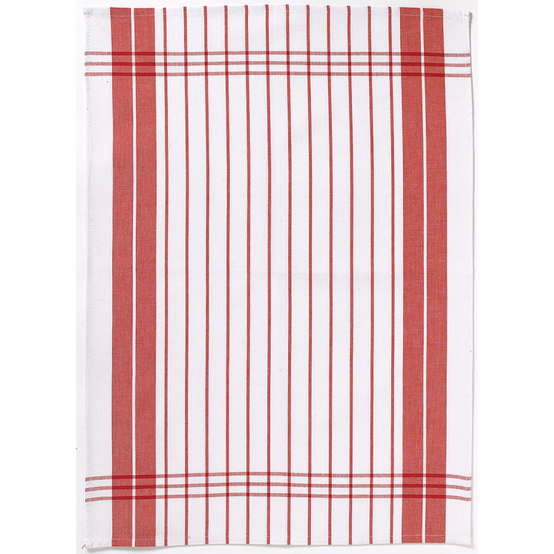 Theedoek Petites Rayures Rouge 50 X 70