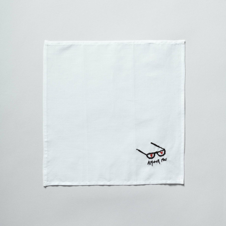 Fazzoletto Hankie Amour Noir 25 X 25