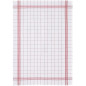 Halbleinen Geschirrtuch Carreaux Rouge 55 X 75