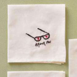 Fazzoletto Hankie Amour Noir 25 X 25