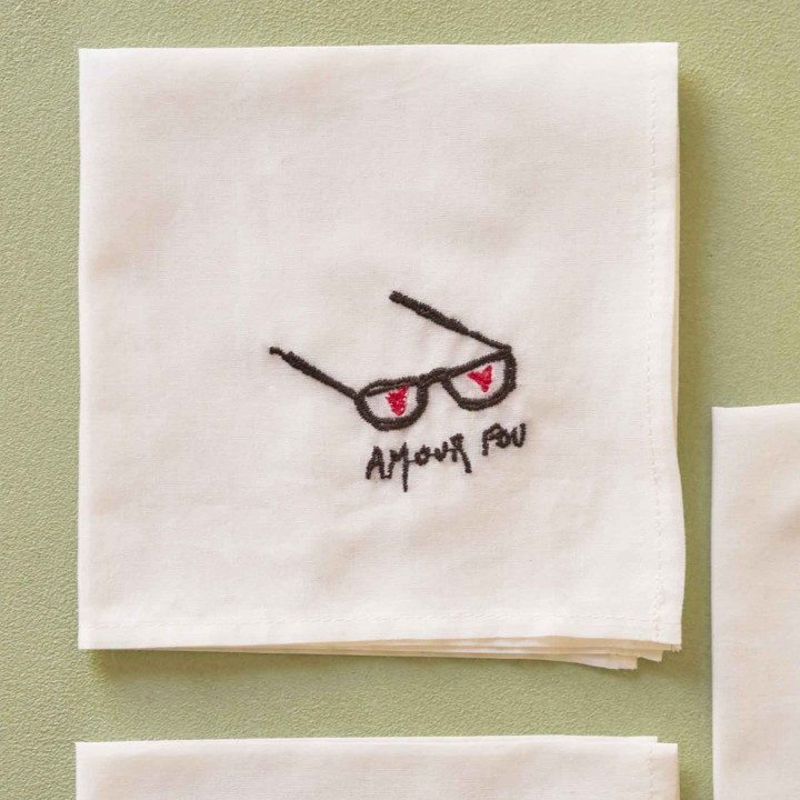 Hankie Amour Taschentuch Noir 25 X 25
