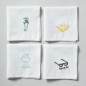 Fazzoletto Hankie Amour Noir 25 X 25