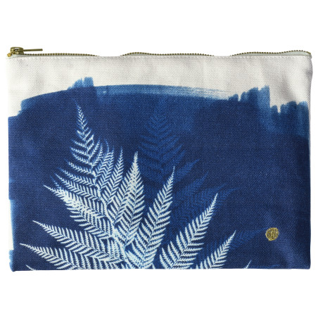 Pochette Fougère Bleu L 19 x 28 x 1