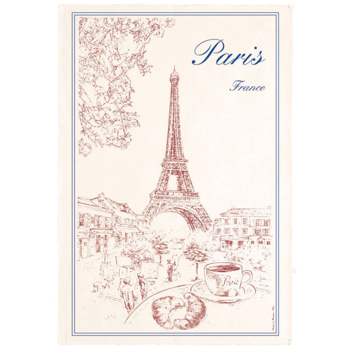 Geschirrtuch Paris Tour Eiffel Écru 72 X 48
