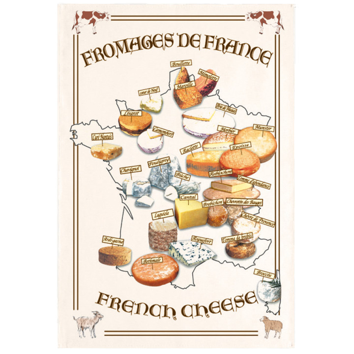 Geschirrtuch Carte Fromages Écru 72 X 48