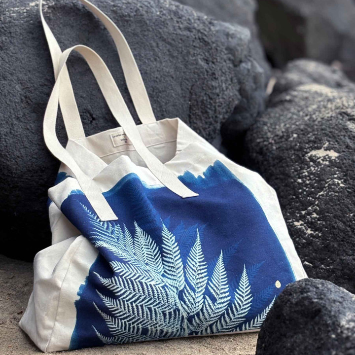 Sac cabas Fougère Bleu 38 x 46 x 18