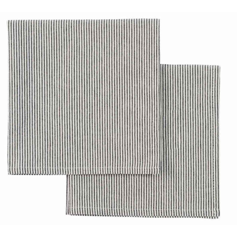 Lot de 2 serviettes de table Finette Caviar 40 x 40