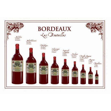Theedoek Bouteille Bordeaux Blanc 72 X 48