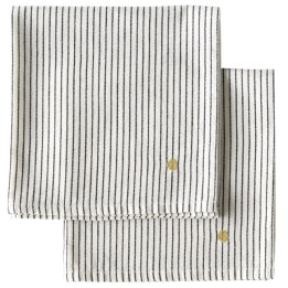 Lot de 2 serviettes de table Léonie Caviar 40 x 40