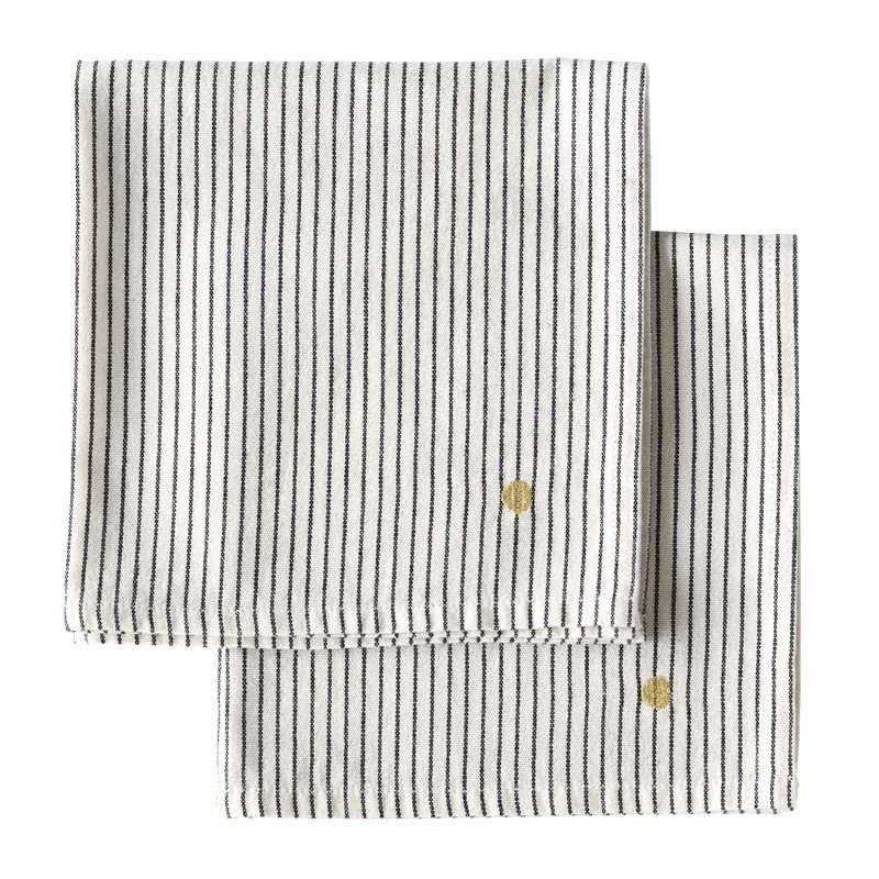 Lot de 2 serviettes de table Léonie Caviar 40 x 40