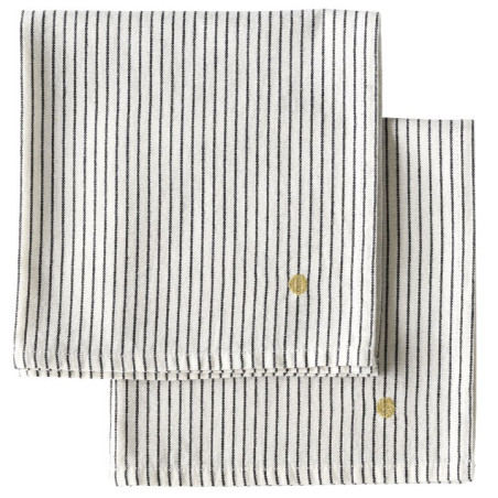 Lot de 2 serviettes de table Léonie Caviar 40 x 40