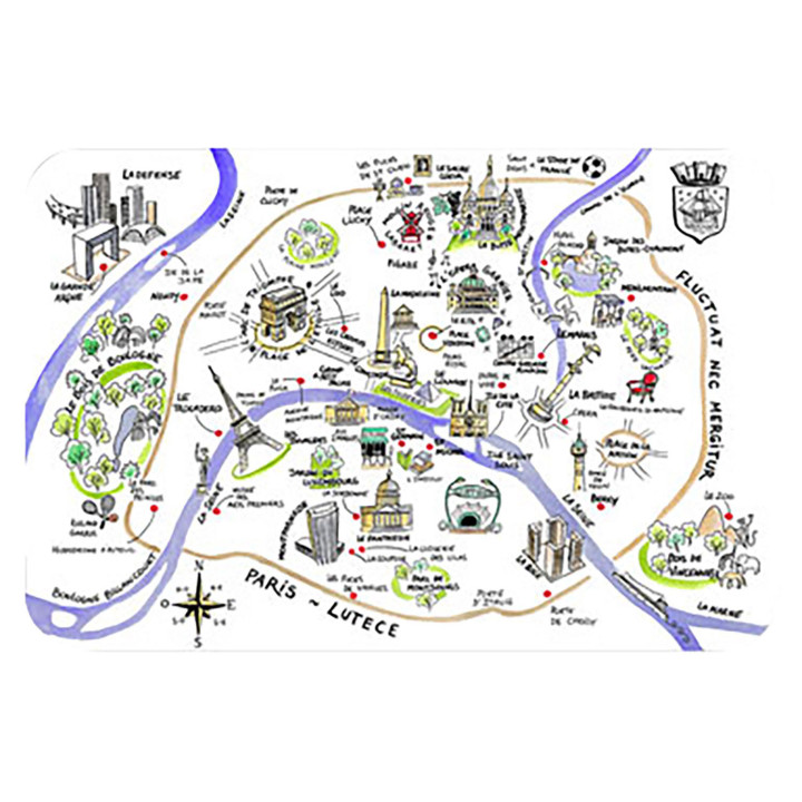 Tischset Dessin Paris Assortis 45 X 30