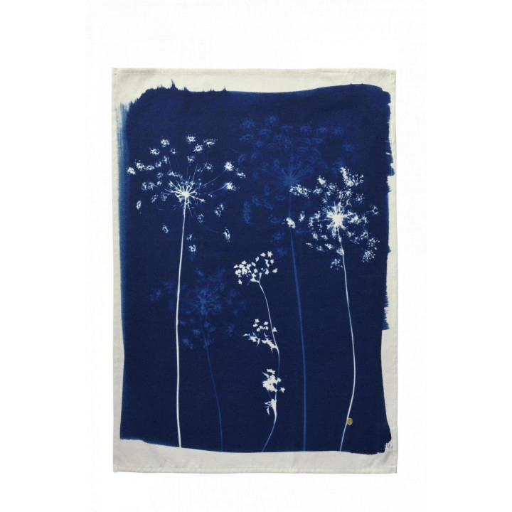 Keukendoek Fleurs de carotte Bleu 50 X 70
