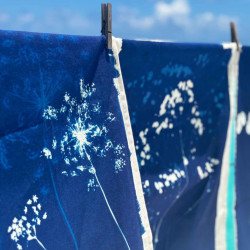 Paño de cocina Fleurs de carotte Bleu 50 X 70