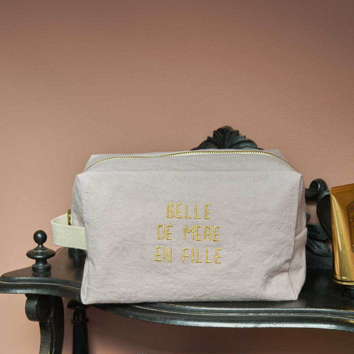 Trousse cube Belle Poivre rose L 14 x 22 x 11