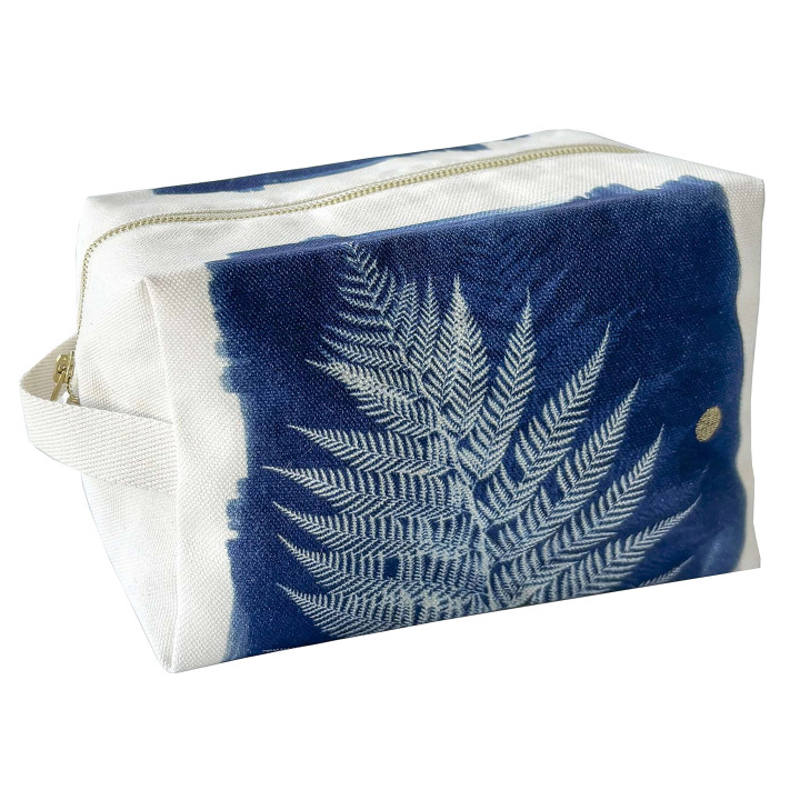 Würfelförmige Kosmetiktasche Fougère Fougère Bleu L 14 X 22 X 11