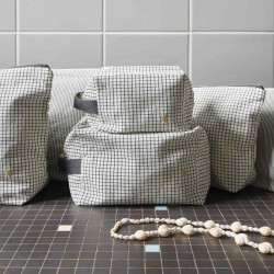 Trousse cube Gustave Caviar L 14 x 22 x 11