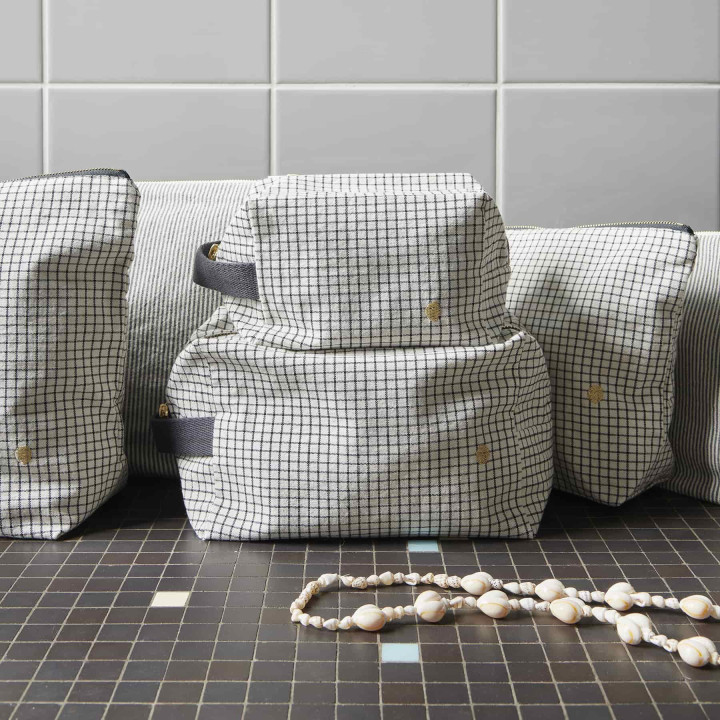 Trousse cube Gustave Caviar L 14 x 22 x 11