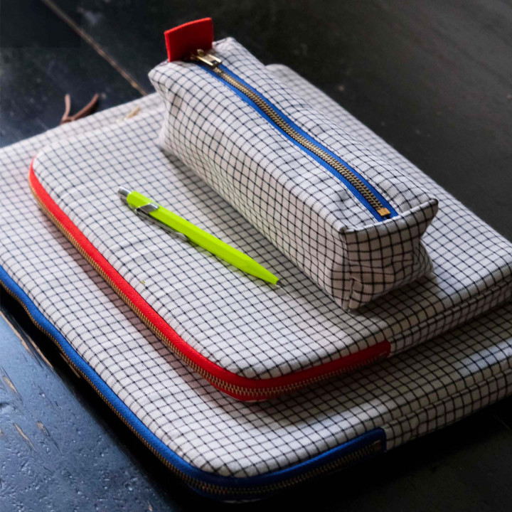 Trousse de bureau Stylo Bleu 6 x 20 x 6