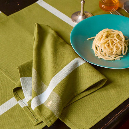 Conjunto de 2 guardanapos de mesa La nonna Pistacchio 45 X 45