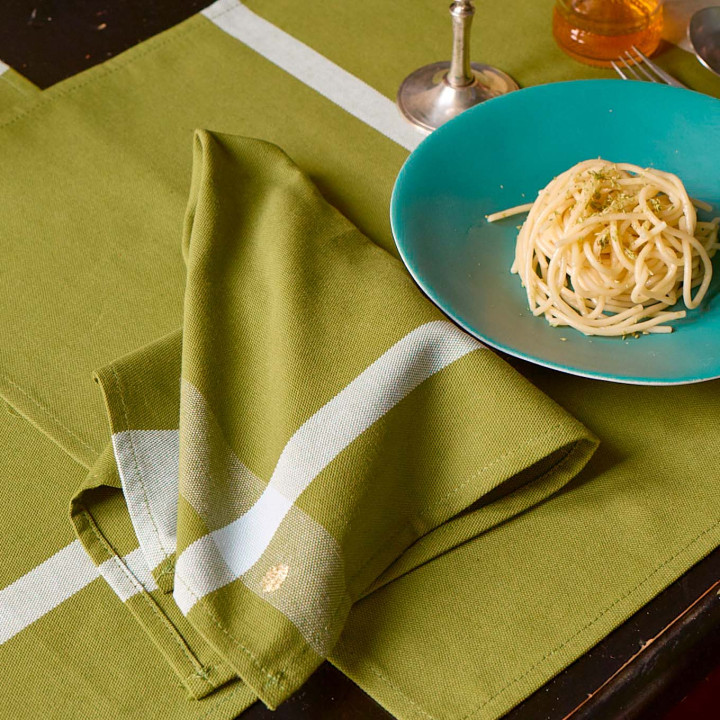 Lot de 2 serviettes de table La nonna Pistacchio 45 x 45